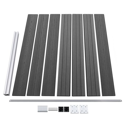 vidaXL Gjerdepanelsett WPC 872x146 cm svart