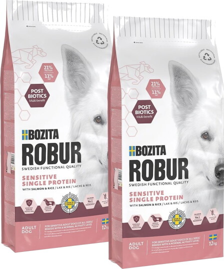Bozita Robur Adult Sensitive Single Salmon 2X12 kg Bozita Robur Adult Sensitive Single Salmon 2X12 kg