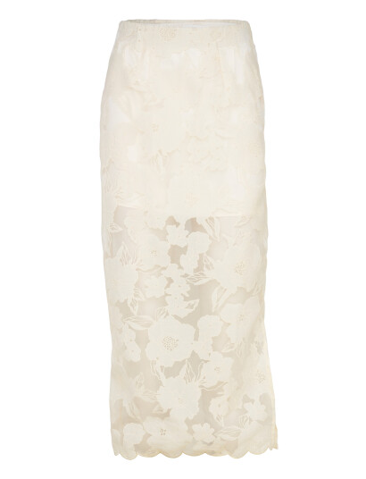 Malina Anabelle Lace Midi Skirt - Cream - 38