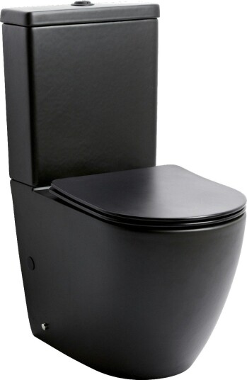 Lavabo Studio BTW Gulvstående Toalett 62x36 cm, m/slim sete, Sort Matt