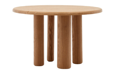 Kave Home Mailen rundt bord i asketrefiner med naturlig overflate, Ø 120 cm 1865445-01-0