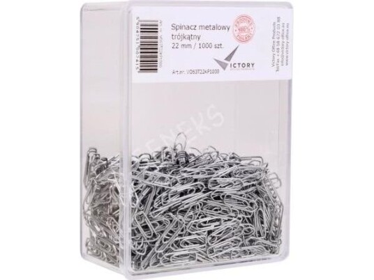 Victory Office Product Office Clips Victory Office 22Mm 1000 Pcs. Triangular Plastic Container