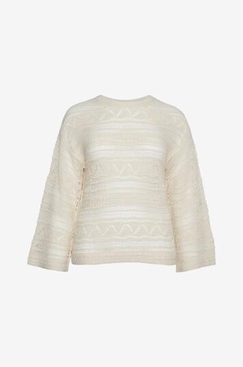Vero Moda Curve Genser vmClamar LS O neck Pullover Curve Beige