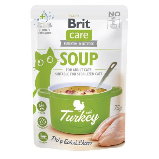 Brit Care Kalkunsuppe 75g til Katter – Næringsrikt Tilleggsfôr