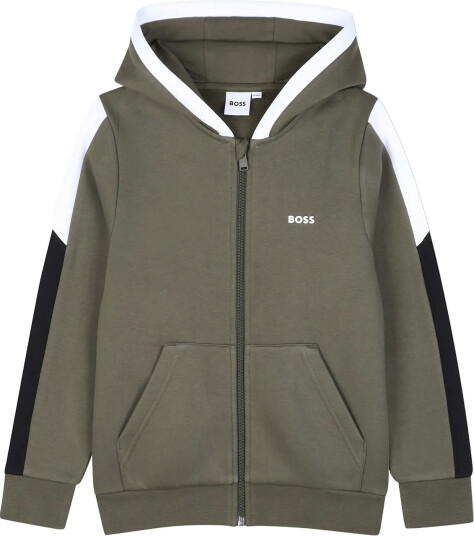 BOSS Hooded Cardigan Khaki green 152