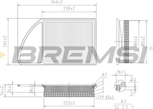 Luftfilter BREMSI FA0216 Luftfilter BREMSI FA0216