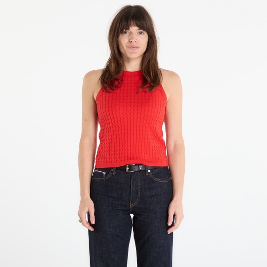 Tommy Hilfiger Co Cable Fine Gg Sl Slim Swt Red L