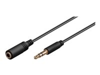 MicroConnect - Lydforlengelseskabel - mini-phone stereo 3.5 mm hann til mini-phone stereo 3.5 mm hunn - 3 m - svart