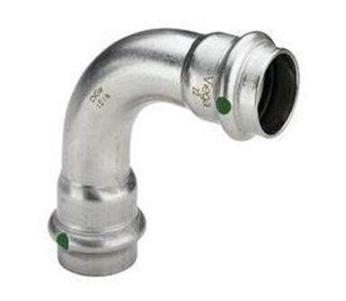 Viega Sanpress Inox 90° Bøy 54 mm Rustfritt Stål for Overvanns- og Drensrør