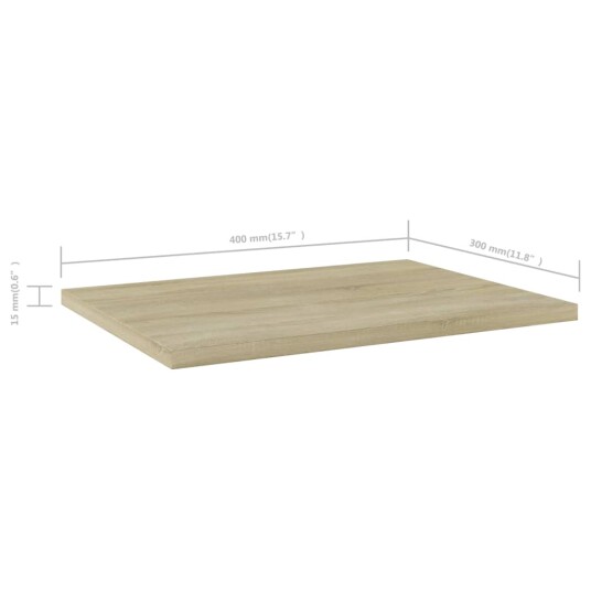 Hylleplater 4 stk sonoma eik 40x30x1,5 cm sponplate 8720286244135