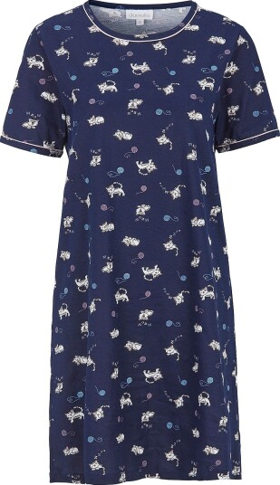 Damella Nattkjole Short Sleeve Blå Damella Nattkjole Short Sleeve Blå