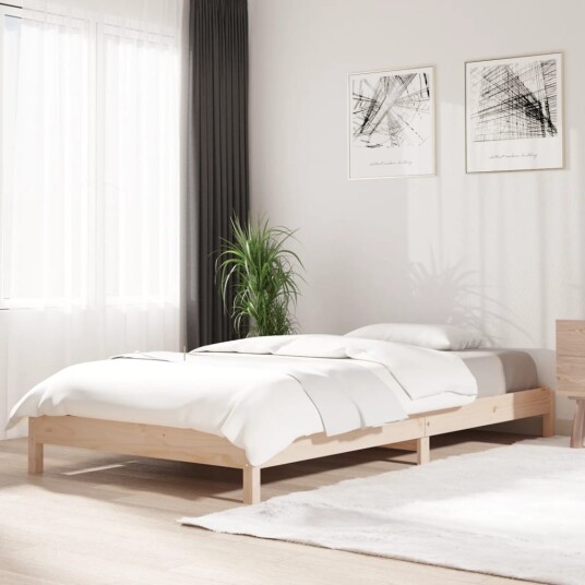 vidaXL Stableseng 90x200 cm heltre furu