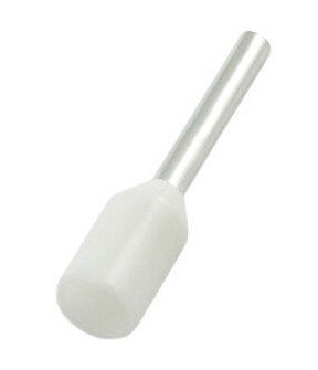 Endehylse 0,75mm² Hvit isolert krave