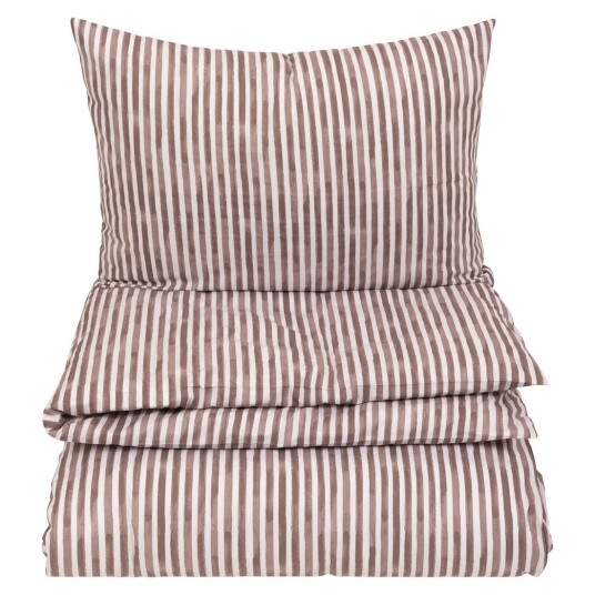 Sengesett Saga Stripe Brun hvit