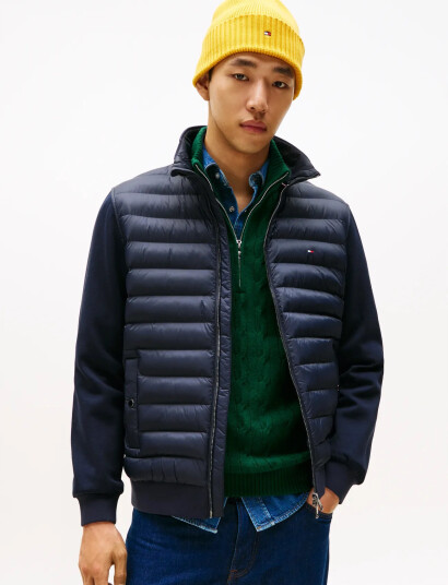 Tommy Hilfiger Mix Media Ess Rwb Stand Collar - Navy - S