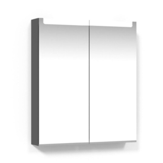 Macro Design Crown Speilskap Innfelt Belysning med 2 dør Antrasitt / 60cm