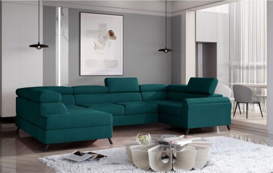 Seksjon Eltap Escada 336x200x92 cm Mat Velvet 75 Grønn Venstre