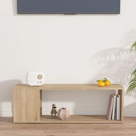 vidaXL TV-benk sonoma eik 100x24x32 cm sponplate