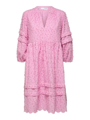 Selected Femme Minja 3/4 Broderi Knee Dress - Lilac Sachet 34