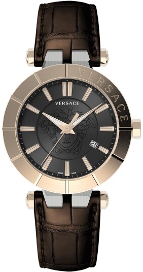 Versace Herreklokke VE2B00221 V Race Sort/Lær Ø43 mm