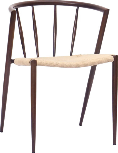 Winston Spisestol - Beige / Metallben Røkt eik
