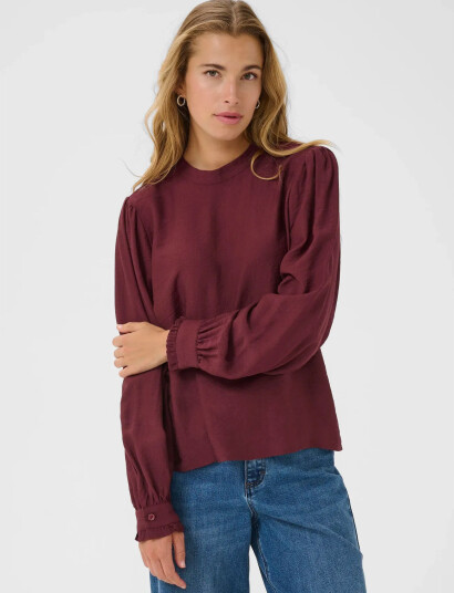 Kaffe Karea Solid Blouse - Burgundy - 46