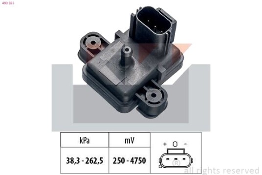 Lufttrykksensor, høydetilpasning KW 493 355 Lufttrykksensor, høydetilpasning KW 493 355