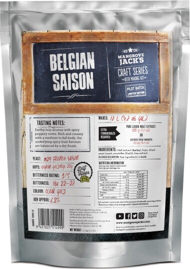 Mangrove JackS Belgian Saison ekstraktsett Med tørrhumle. Limited Edition