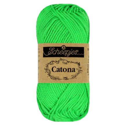 Scheepjes Catona Garn 602 Neon Grønn - 10g