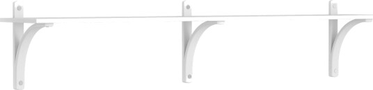 Levi Wall Shelf 180 cm Small Aluminium / White Stained Ash