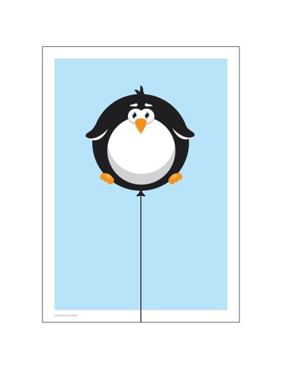 Poster & Frame Ballongdyr Pingvin Multi Patterned 50x70cm
