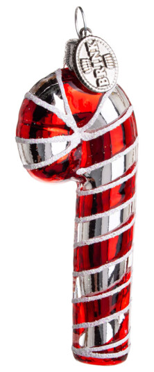 Brink Nordic Julekule sukkerstang 8 cm rød hvit
