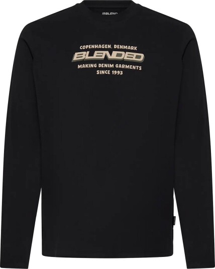 Blend Bhleonardo L/S Logo Tee BLACK BEAUTY XL