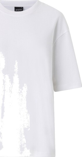 Gina Tricot T skjorte Printed Oversized Hvit