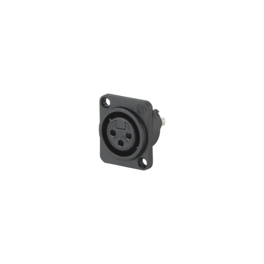 Neutrik Xlr plugg 3P chassi   hunn sort D type 3FD L1 O BAG