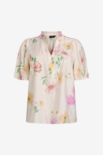 Zizzi Bluse mFlora 1/2 Blouse Beige