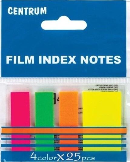 CENTRUM Indeksfaner 45*12 45*25mm 4 neonfrv