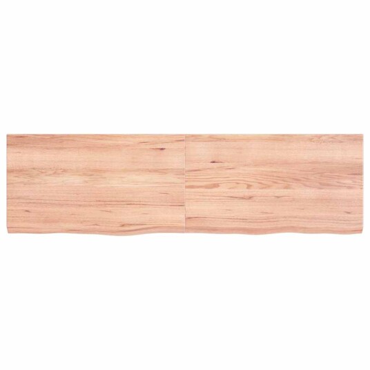 vidaXL Vegghylle lysebrun 140x40x4 cm behandlet heltre eik
