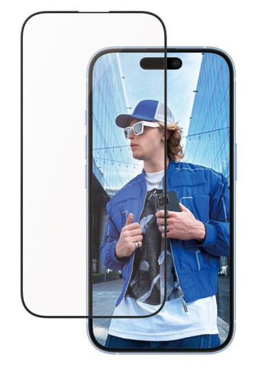 PanzerGlass iPhone 16 Skjermbeskyttelse med Aluminiumsramme - Ultrabred Passform