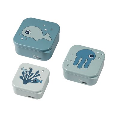 Done by Deer ™ Snackbox-Set 3-pack sjøvenner i blått Done by Deer ™ Snackbox-Set 3-pack sjøvenner i blått