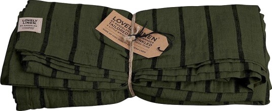 Lovely Linen Stripe Duk Grønn