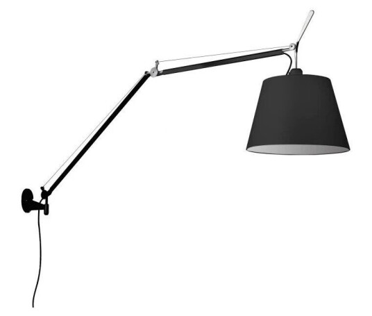 Artemide Tolomeo Mega Vegglampe m/Switch Ø360 Svart