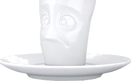 58products Espresso-kopp med hank 80 ml ??? Forvirret ansikt