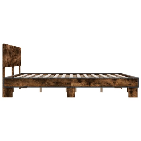 Sengeramme røkt eik 200x200 cm konstruert tre og metall 8721102614705