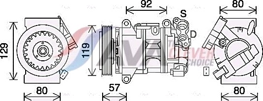 AVA COOLING SYSTEMS PEAK408 AC-kompressor AVA COOLING SYSTEMS PEAK408 AC-kompressor