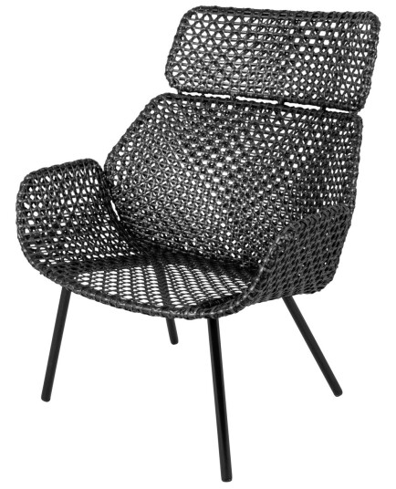 Cane-line Vibe highback lounge lenestol Svart/graphite Svart Cane-line Vibe highback lounge lenestol Svart/graphite Svart