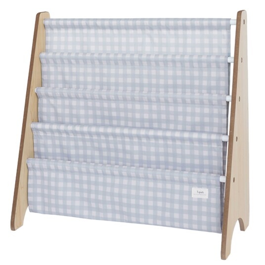 3 Sprouts - Bookshelf - Gingham Blue IRKGBL 3 Sprouts - Bookshelf - Gingham Blue IRKGBL