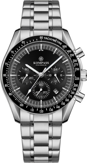 Kompass ChronoSpeed Steel Silver Black
