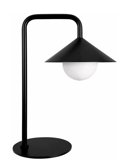 Dyberg Larsen Nova Outdoor Bordlampe Med Lyskugle Og Fjernbetjening - Black - H46CM