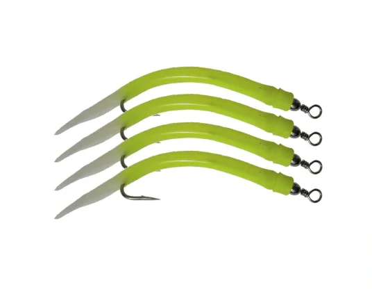 Wiggler gummimakk - 4pk gul - #6/0